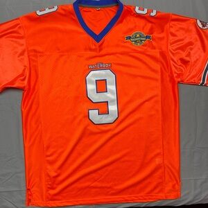 The Waterboy Bobby Boucher #9 Bourbon Bowl Movie Football Jersey Orange XL